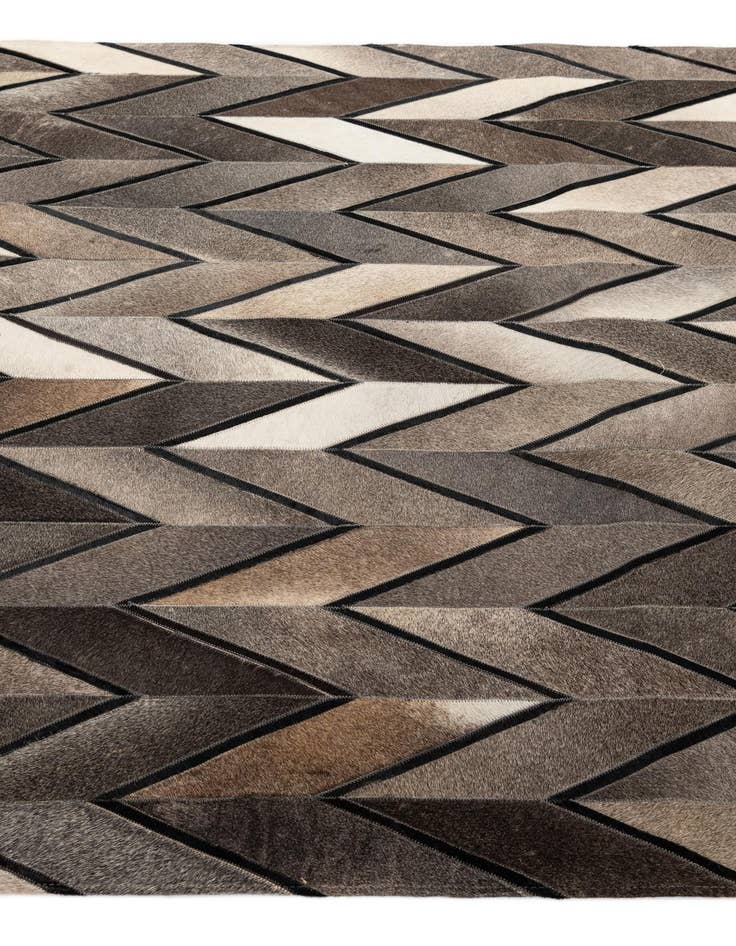 Detail image of  5' 2 x 8' 1 Cowhide - Patchwork Rug