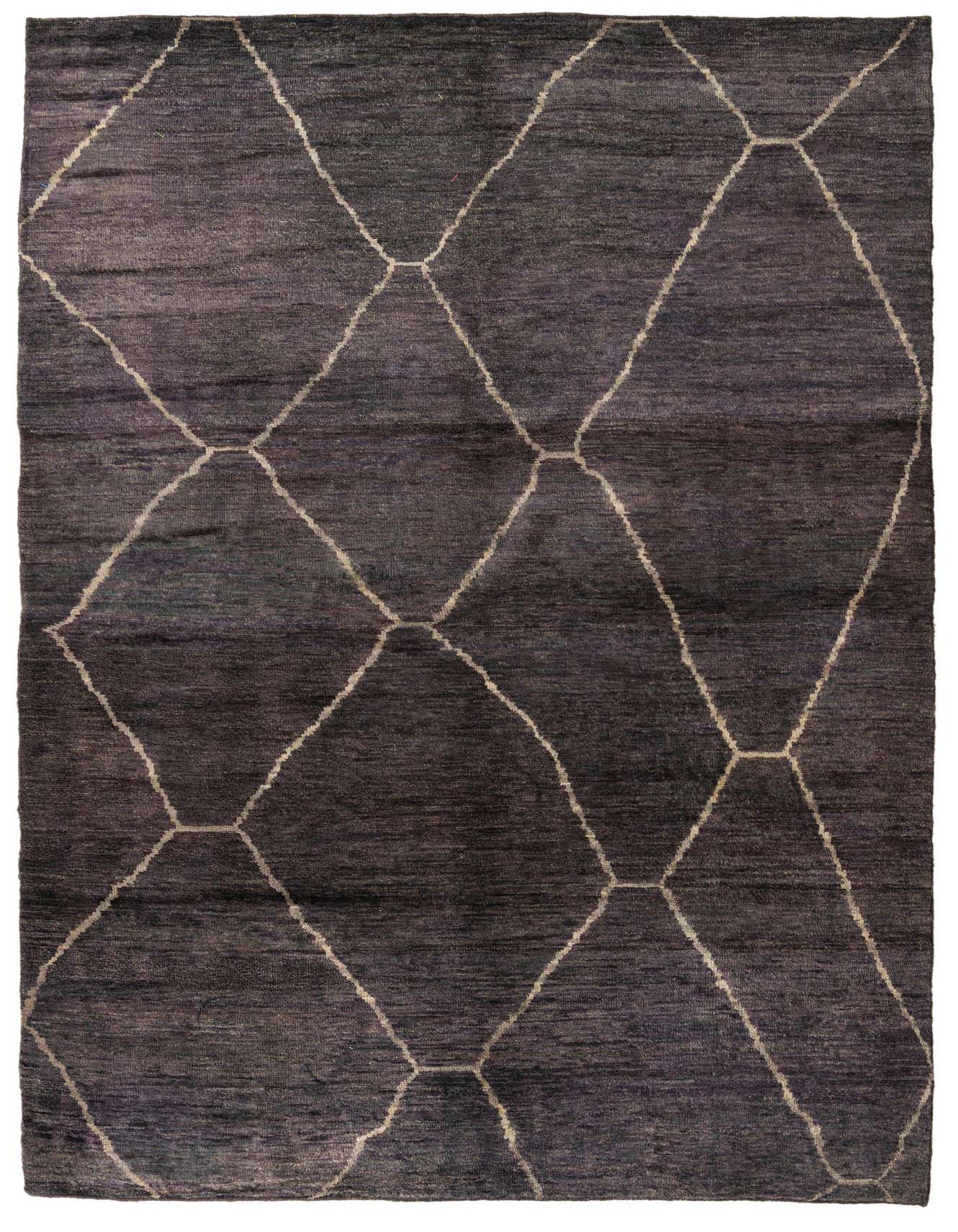 A 7x10 rectangular Darya Collection rug in shades of gray with an abstract, modern geometric pattern.