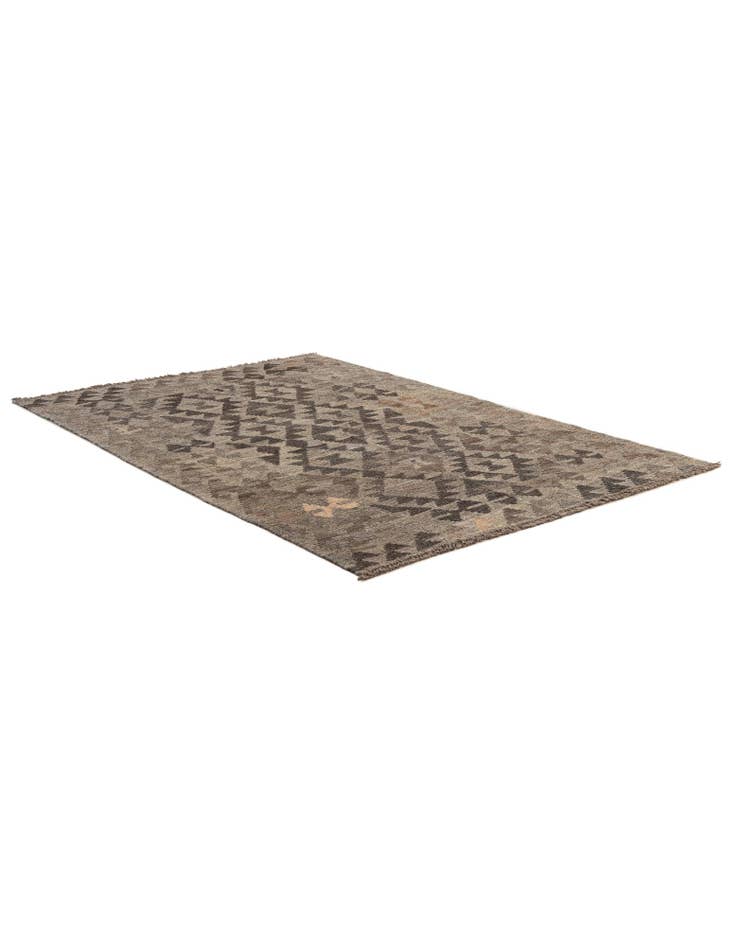 Detail image of  3' 5 x 5' 2  Hand Woven Kilim Maymana Wool Rug