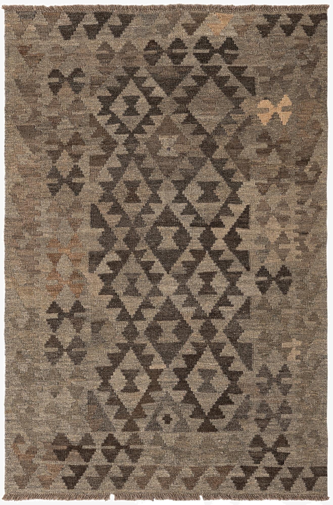  3' 5 x 5' 2  Hand Woven Kilim Maymana Wool Rug