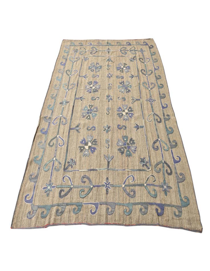 Detail image of  5' 10 x 7' 8  Hand Woven Kilim Suzani Wool Rug