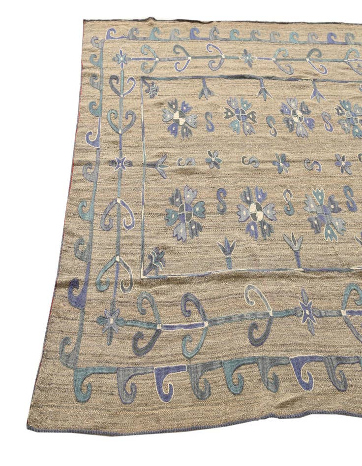 Detail image of  5' 10 x 7' 8  Hand Woven Kilim Suzani Wool Rug