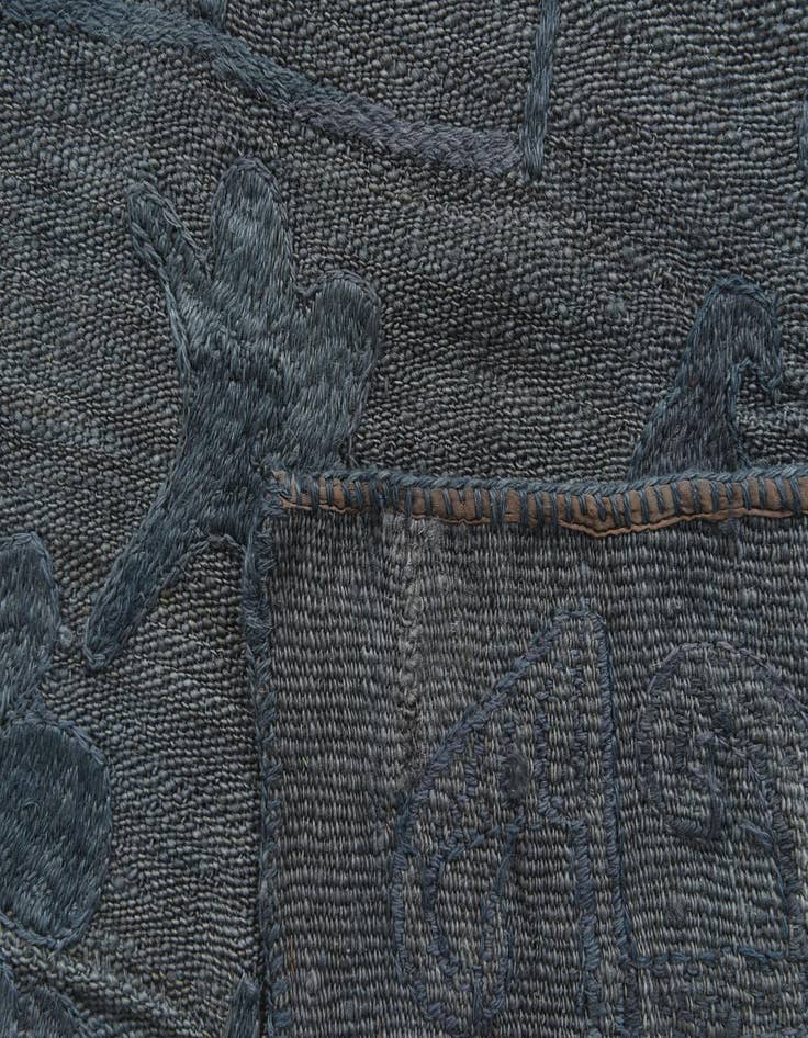 Detail image of  5' 4 x 7' 4  Hand Woven Kilim Suzani Wool Rug