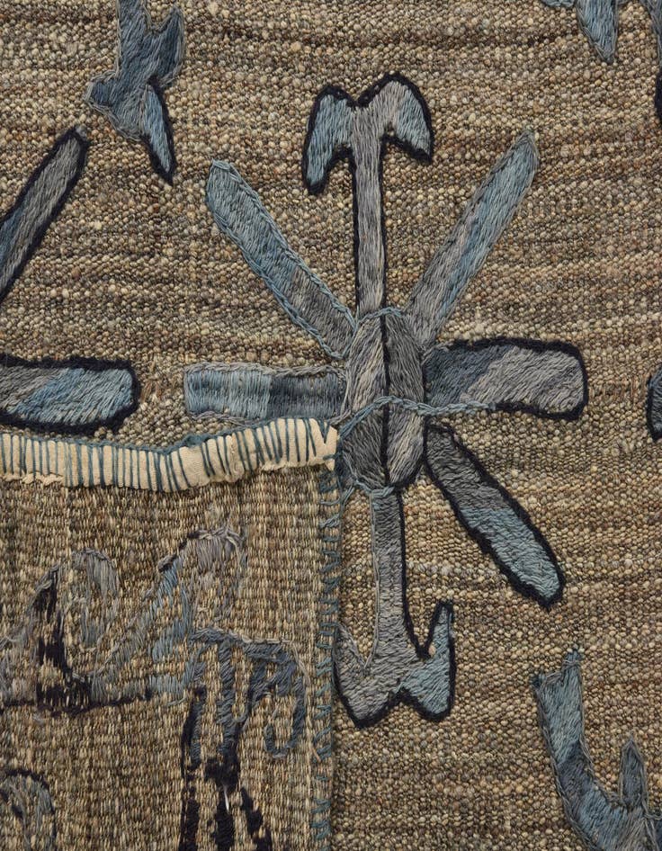 Detail image of  5' 2 x 6' 4  Hand Woven Kilim Suzani Wool Rug