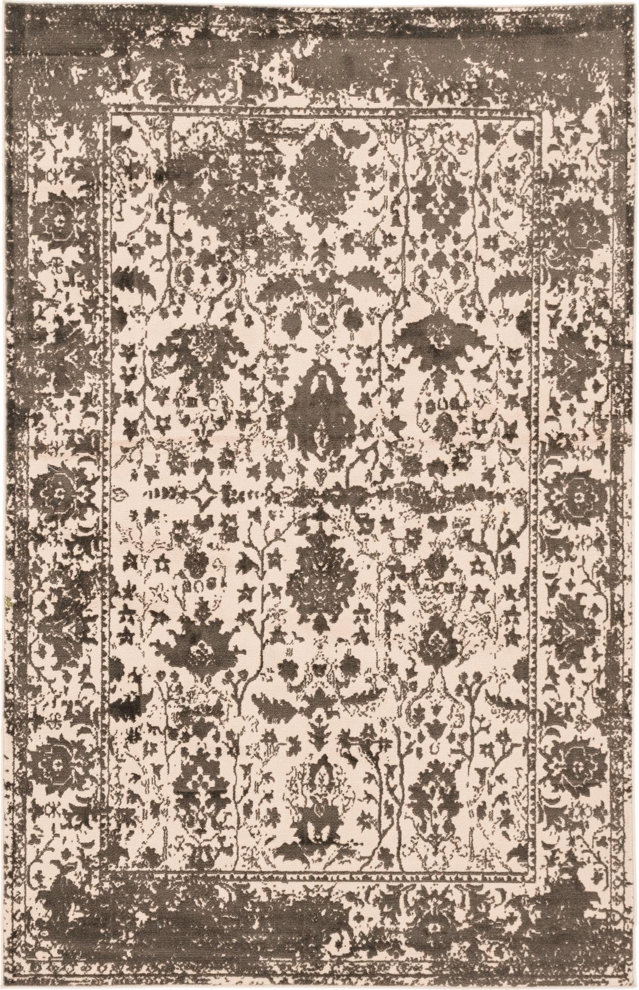 Dark Gray 5' x 7' 10 Modern Classical Rug | Rugs.com