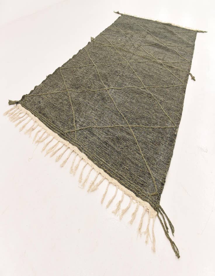 Detail image of  6' 8 x 11' 5  Hand Knotted Moroccan Wool Rug