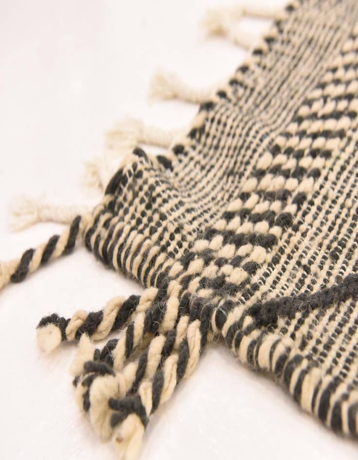 Detail image of  6' 8 x 9' 6  Hand Knotted Moroccan Wool Rug