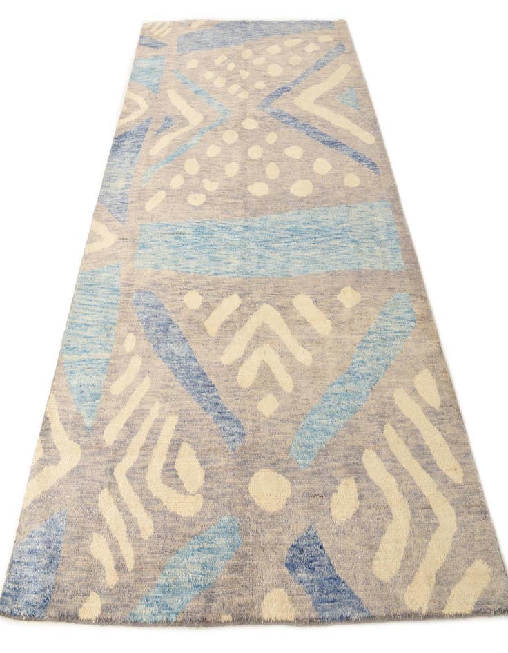 Detail image of  6' 6 x 10'  Hand Knotted Moroccan Wool Rug