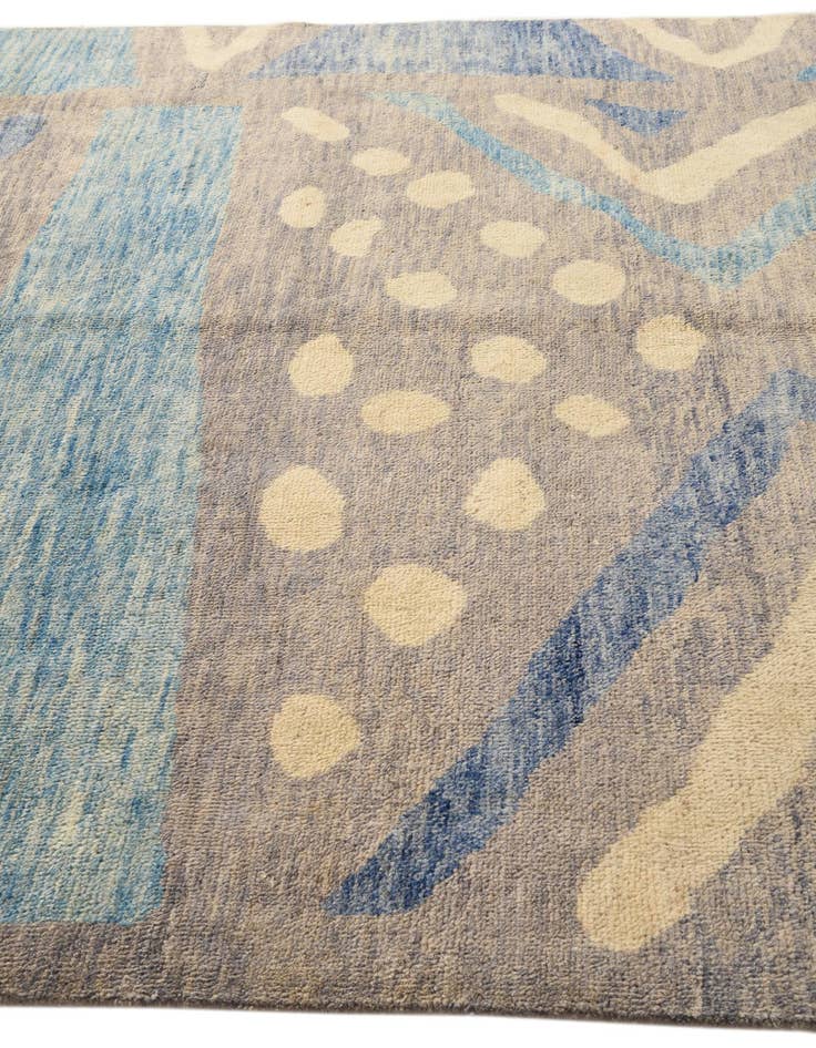 Detail image of  6' 6 x 10'  Hand Knotted Moroccan Wool Rug
