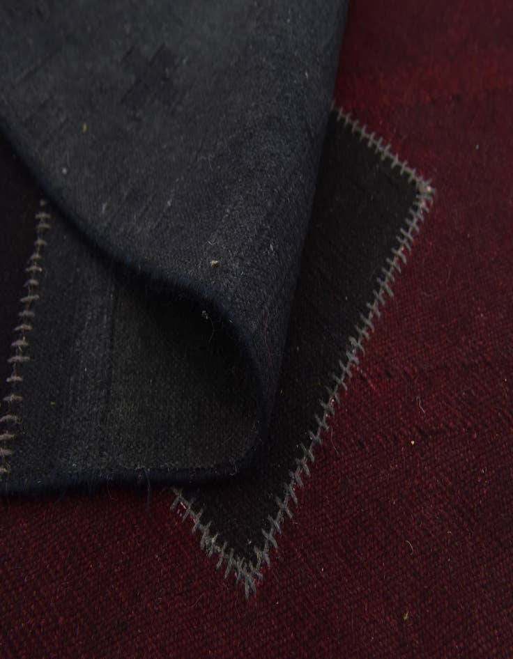 Detail image of  7' 3 x 10'  Hand Woven Patchwork Wool Rug