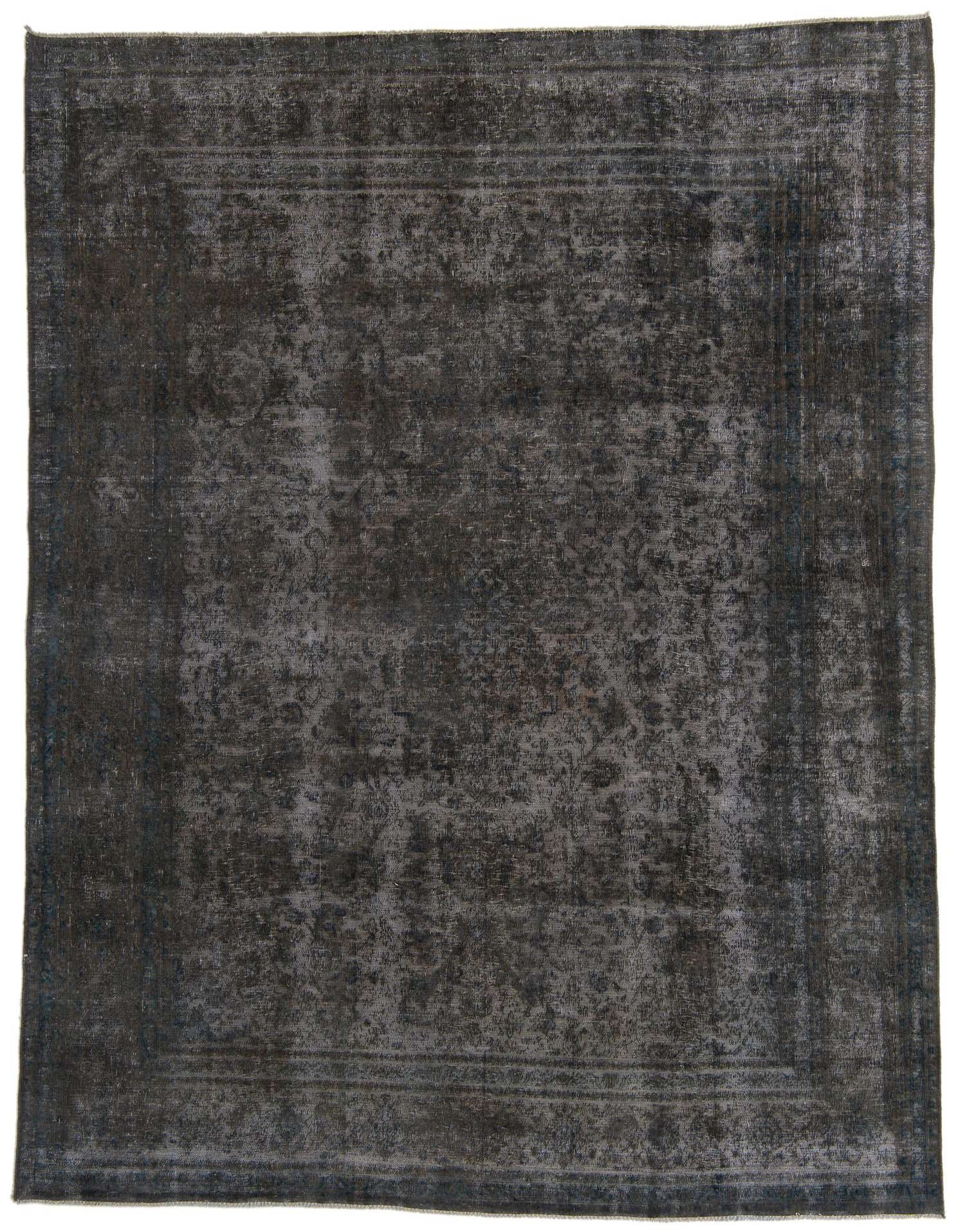 A 9x12 rectangular gray and silver Persian-style area rug with a faded medallion pattern and subtle border.