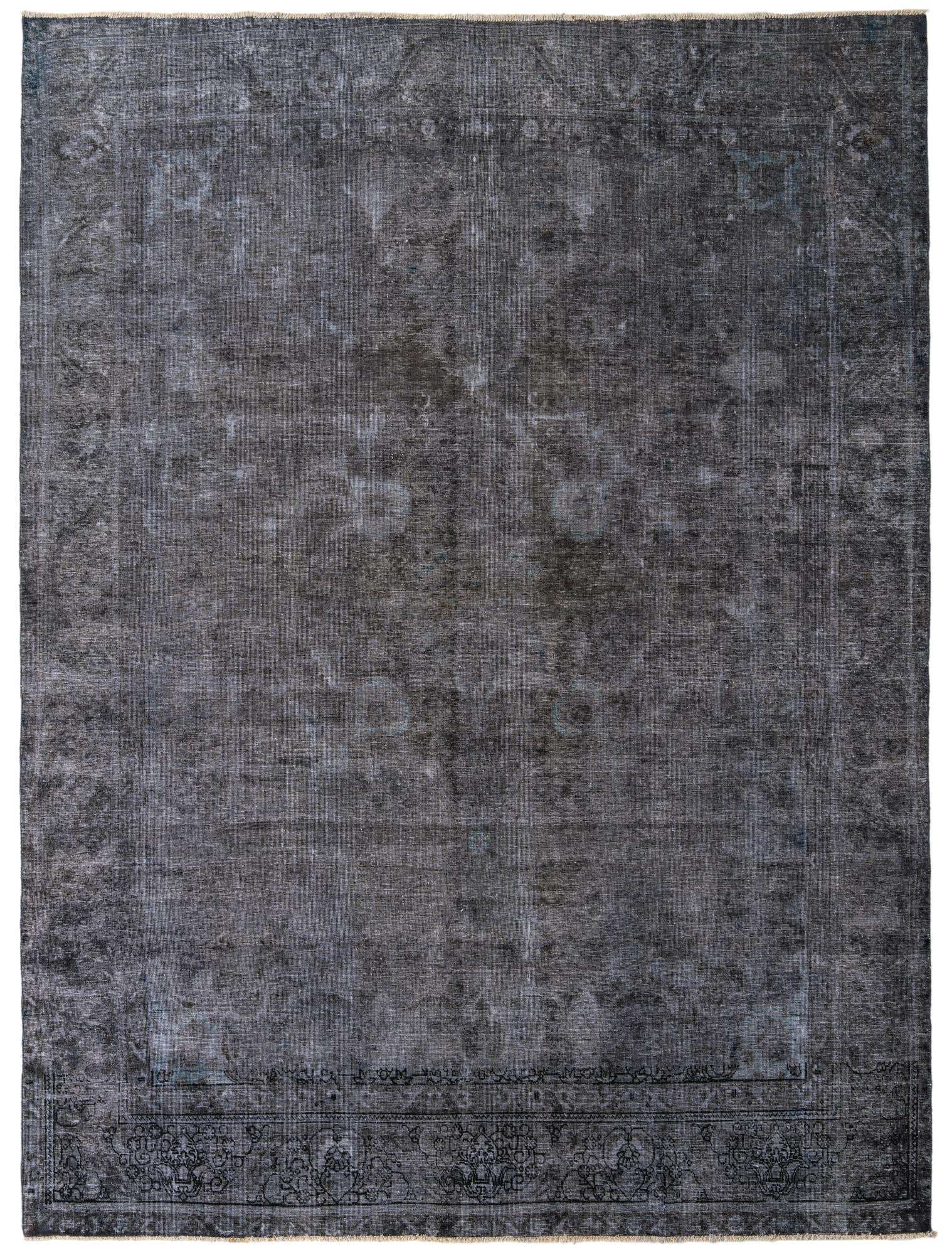 A large 9x12 rectangular gray wool rug with a faded Persian medallion and border pattern, suitable for a living room.
