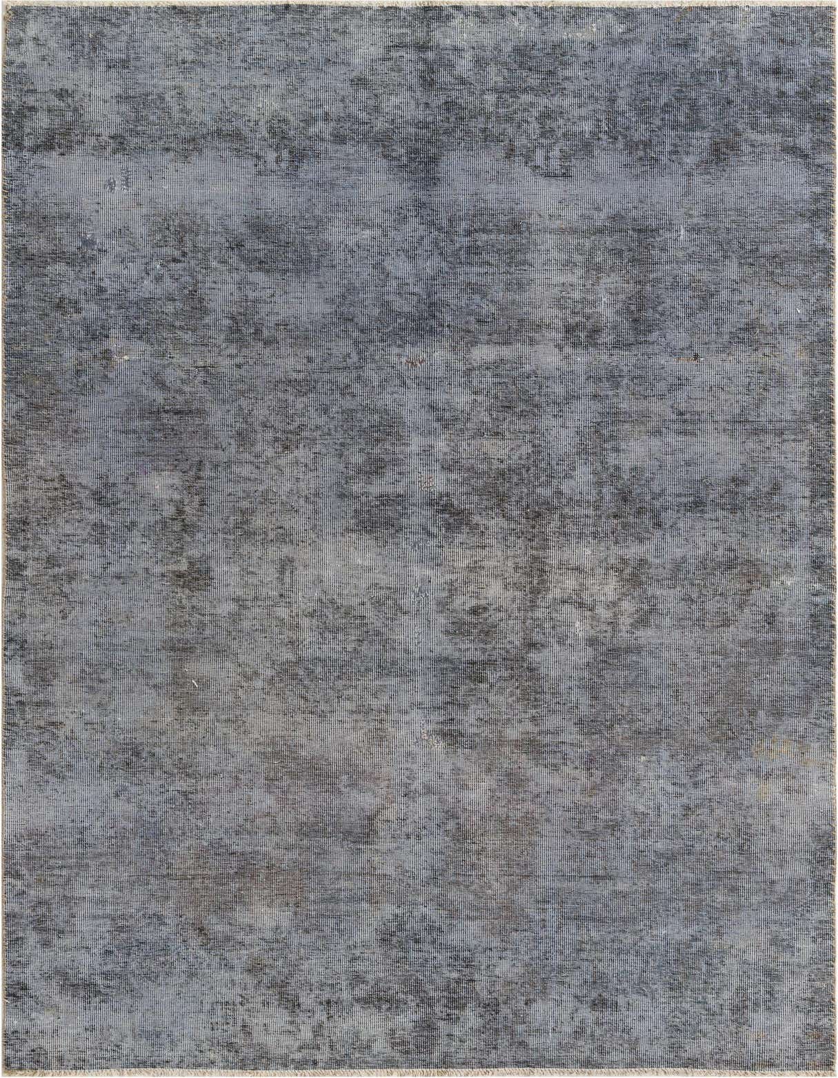 A 5x8 rectangular gray and silver Persian-style area rug with a distressed vintage look and subtle medallion pattern.