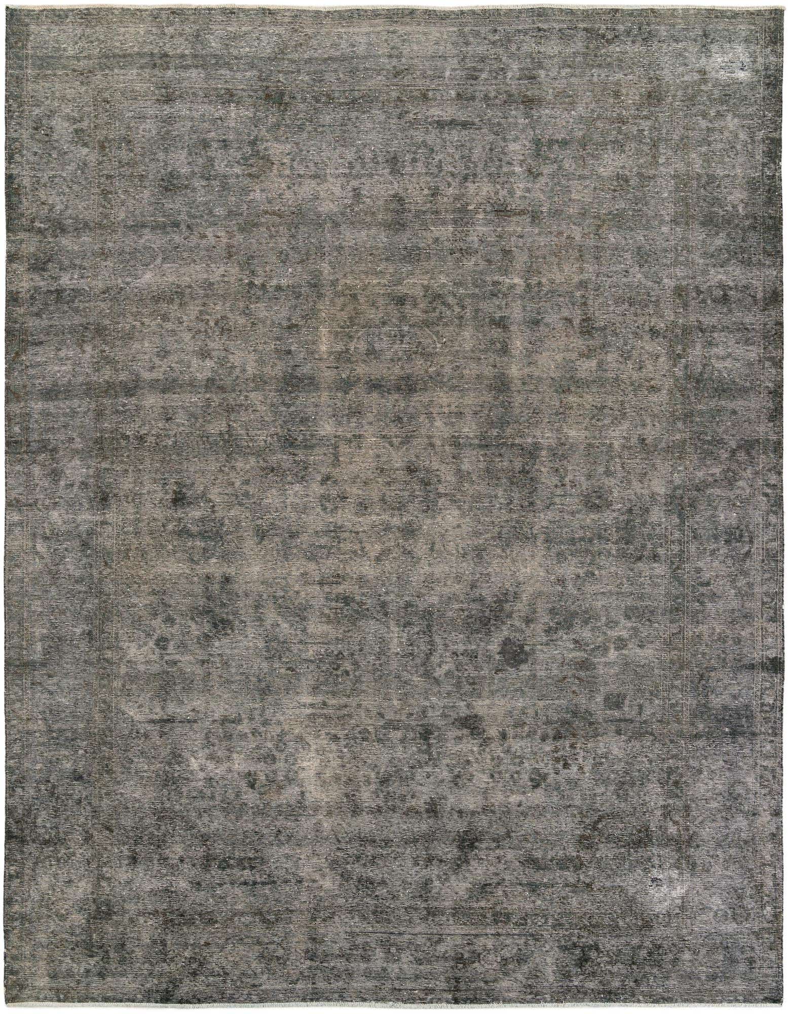 A 10x12 rectangular gray wool rug with a faded Persian medallion and border pattern, suitable for indoor use.