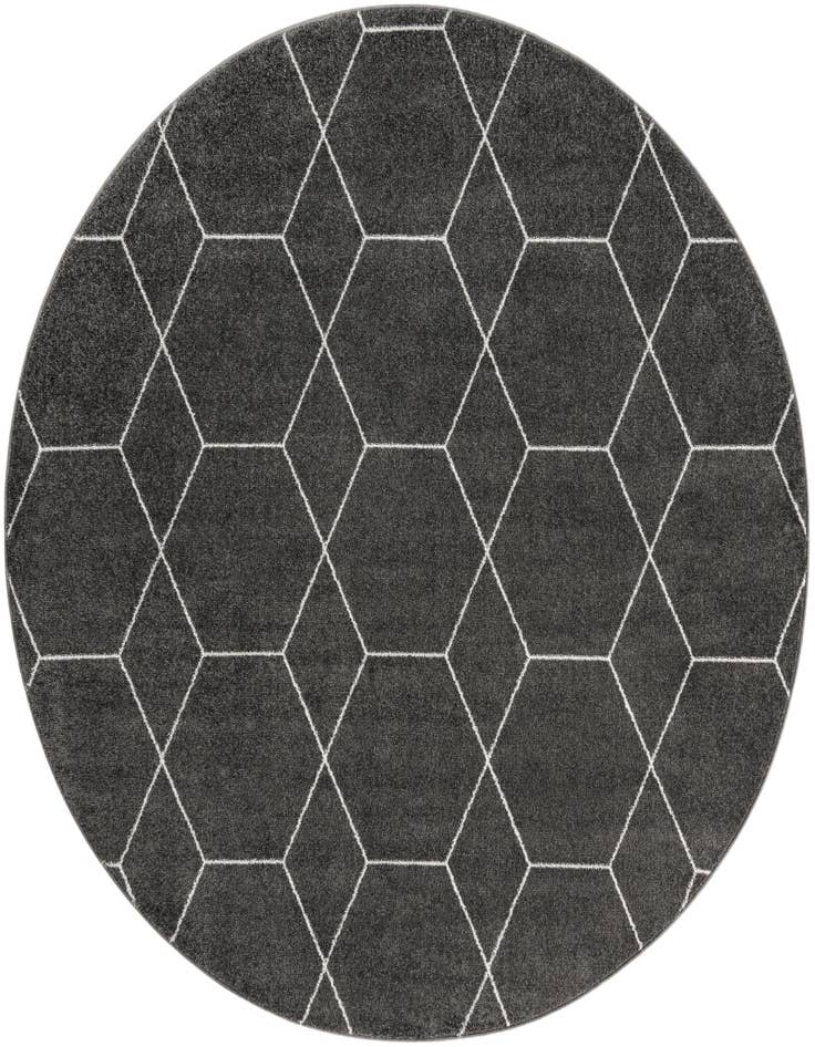 Detail image of  5' 3 x 5' 3 Lattice Frieze Round Rug