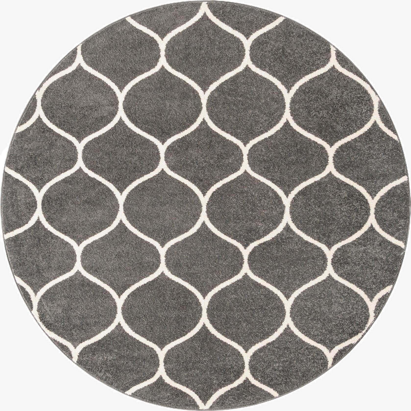  5' 3 x 5' 3 Lattice Frieze Round Rug