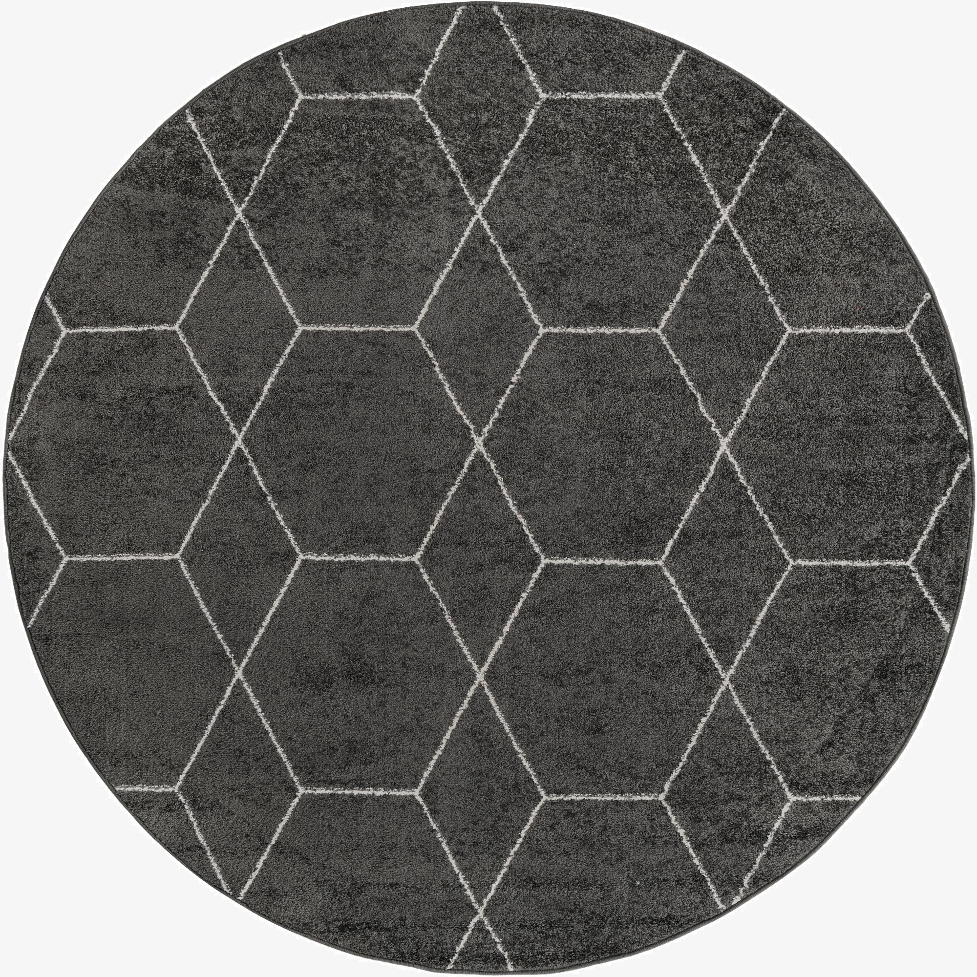  7' x 7' Lattice Frieze Round Rug