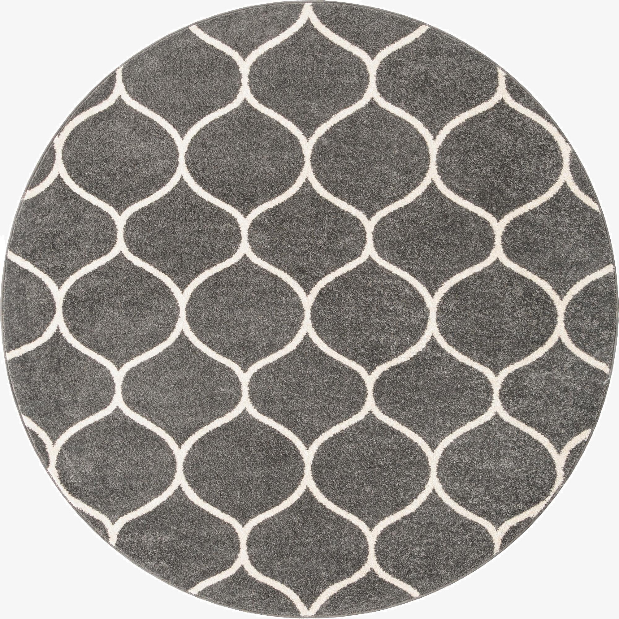  7' x 7' Lattice Frieze Round Rug