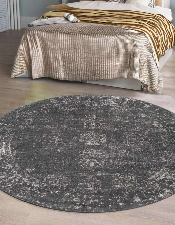 Dark Gray 10' x 10' Monte Carlo Round Rug | Rugs.com