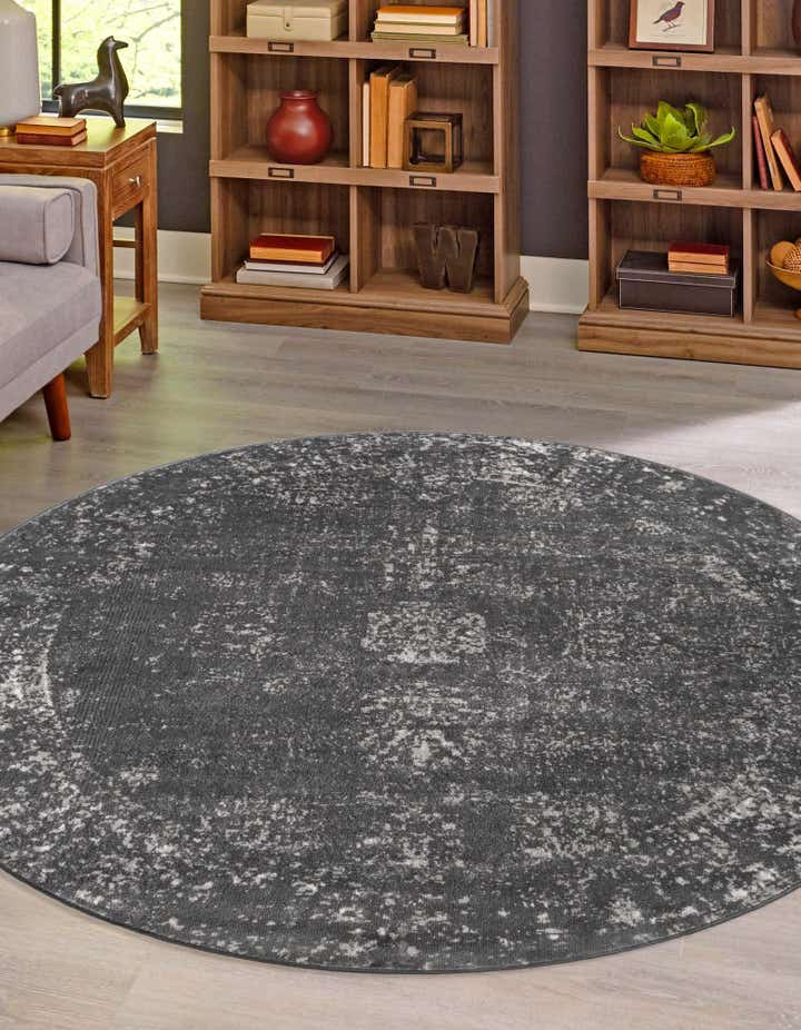 Dark Gray 10' x 10' Monte Carlo Round Rug | Rugs.com