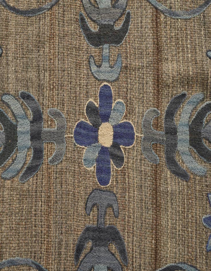 Detail image of  5' 4 x 5' 7  Hand Woven Kilim Suzani Wool Square Rug