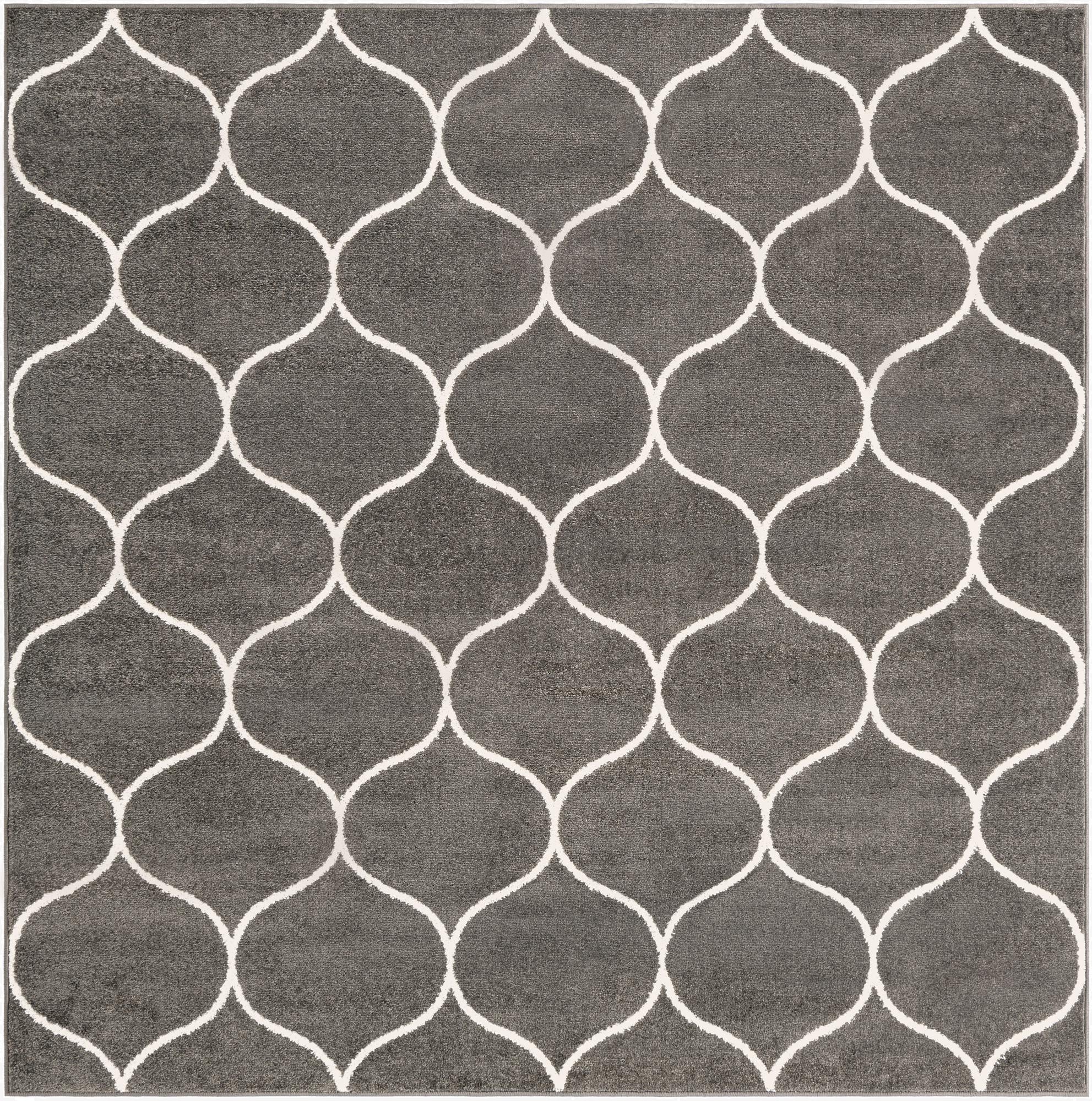  7' x 7' Lattice Frieze Square Rug
