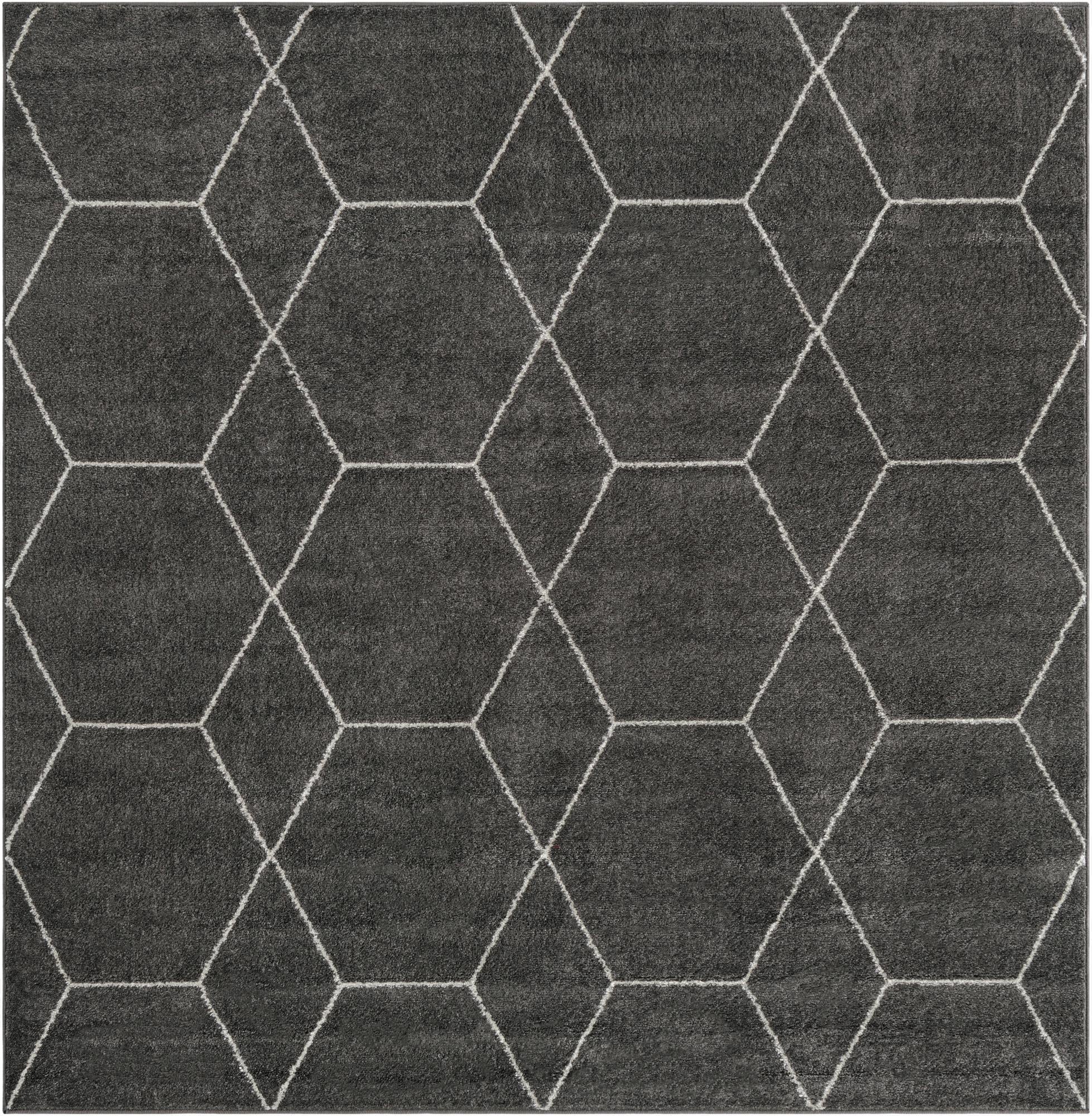  7' 10 x 7' 10 Lattice Frieze Square Rug