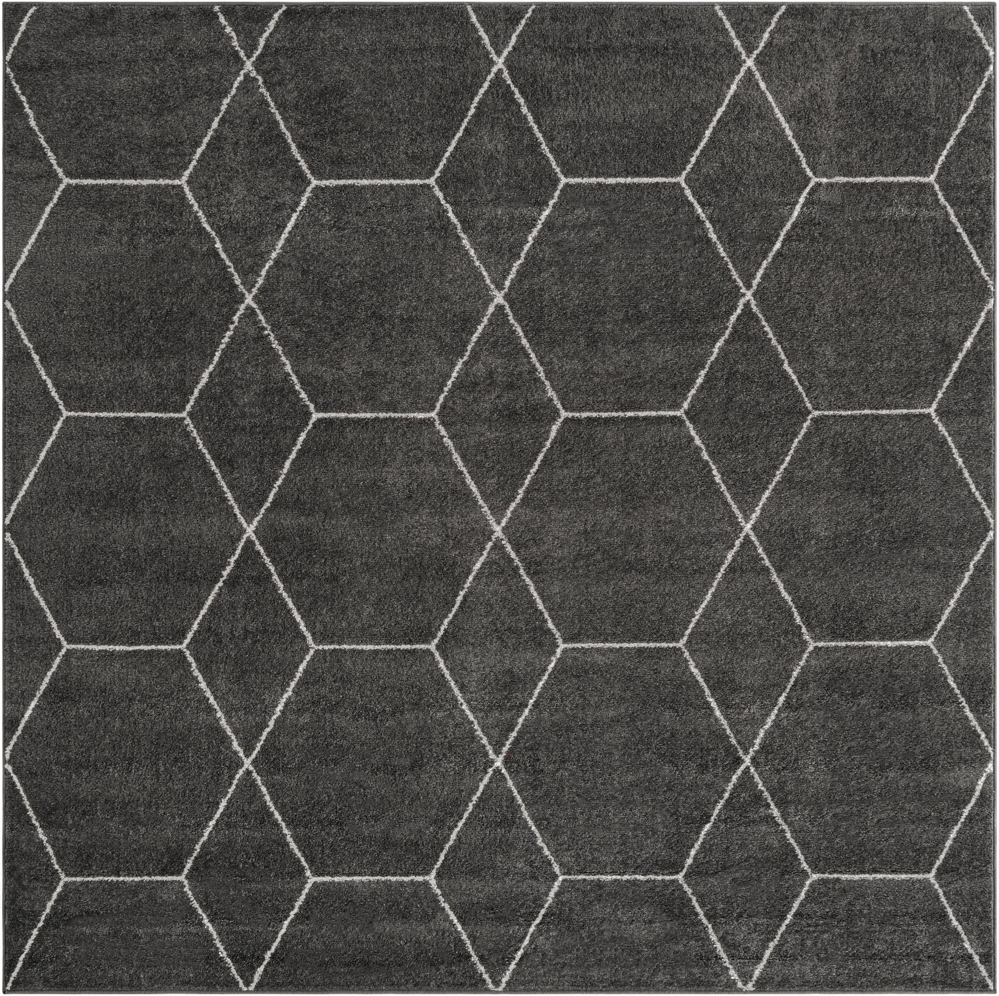  6' x 6' Lattice Frieze Square Rug