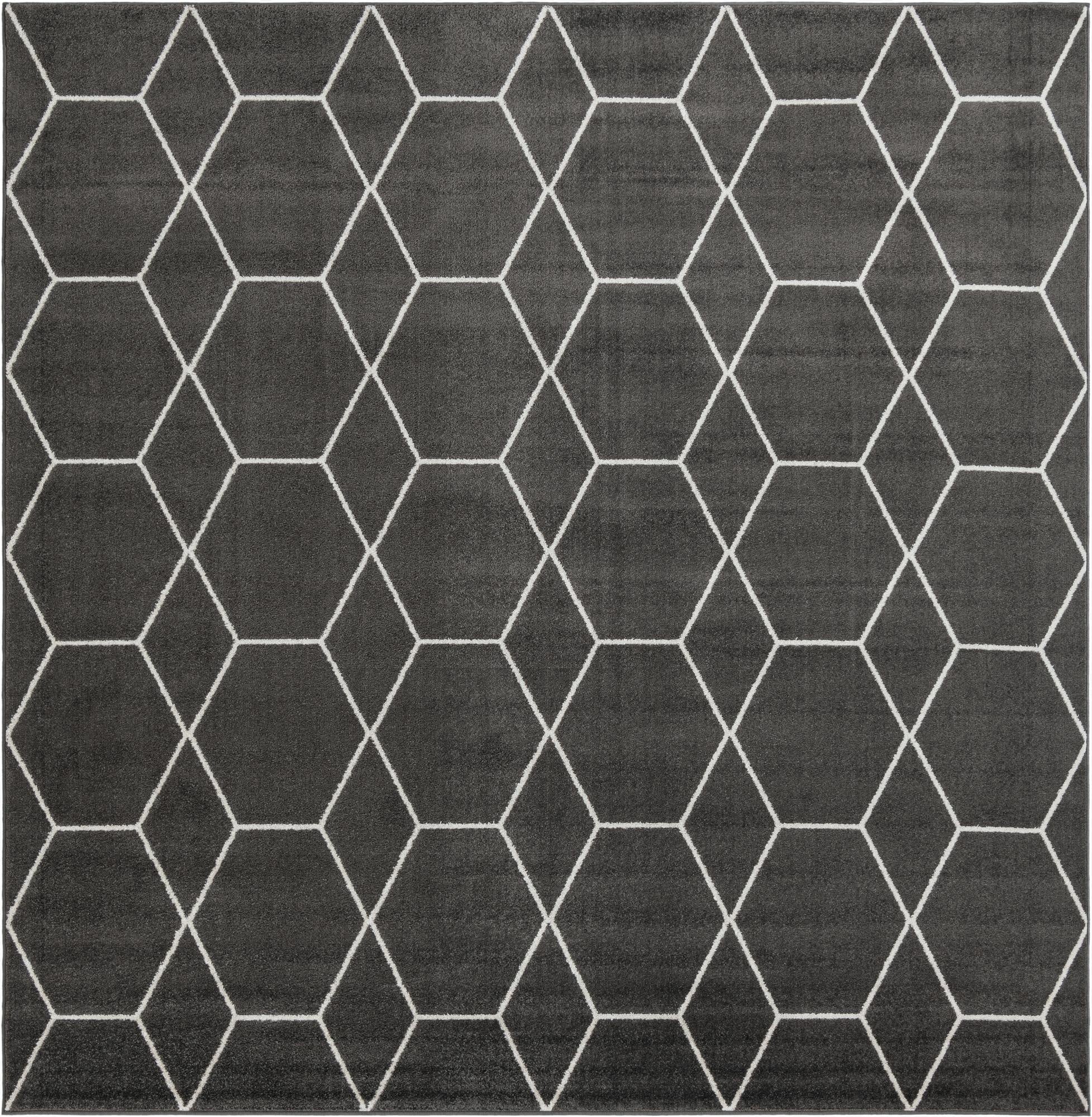  10' x 10' Lattice Frieze Square Rug