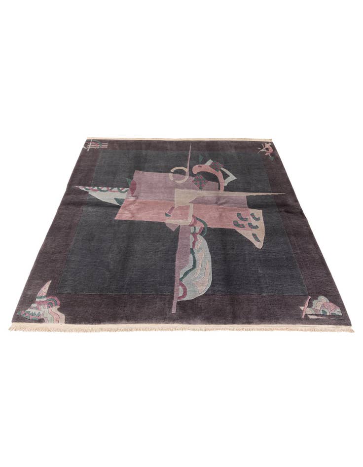 Detail image of  7' 11 x 8' 1  Hand Knotted Tibet Wool Square Rug