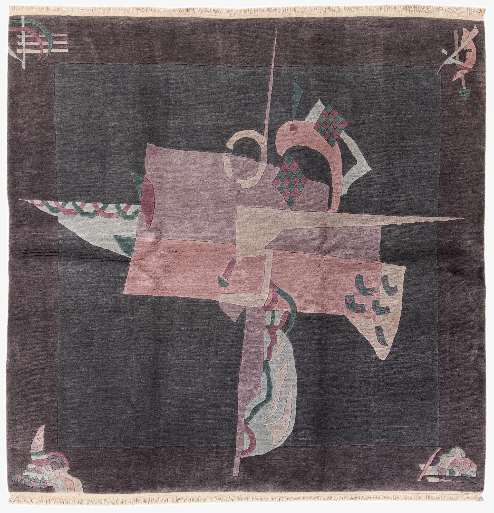  7' 11 x 8' 1  Hand Knotted Tibet Wool Square Rug