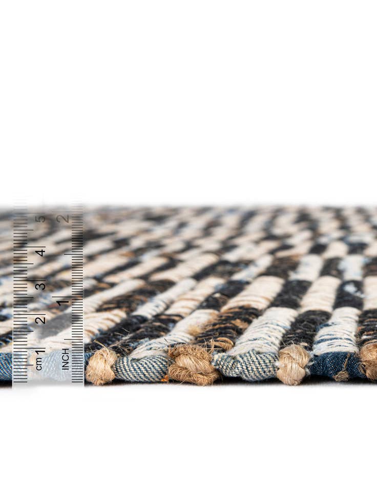 Detail image of  1' 2 x 4' 1  Hand Woven Chindi Jute Table Runner Rug