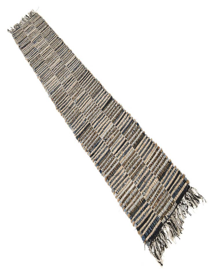 Detail image of  1' 2 x 8'  Hand Woven Chindi Jute Table Runner Rug