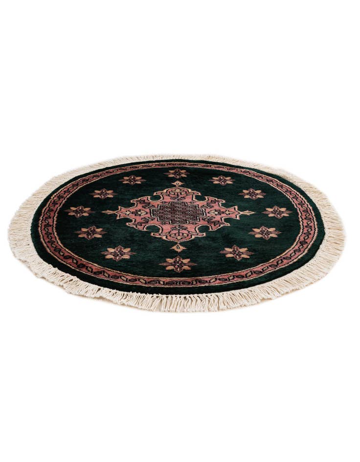 Detail image of  2' 7 x 2' 7  Hand Knotted Bokhara Oriental Wool Round Rug