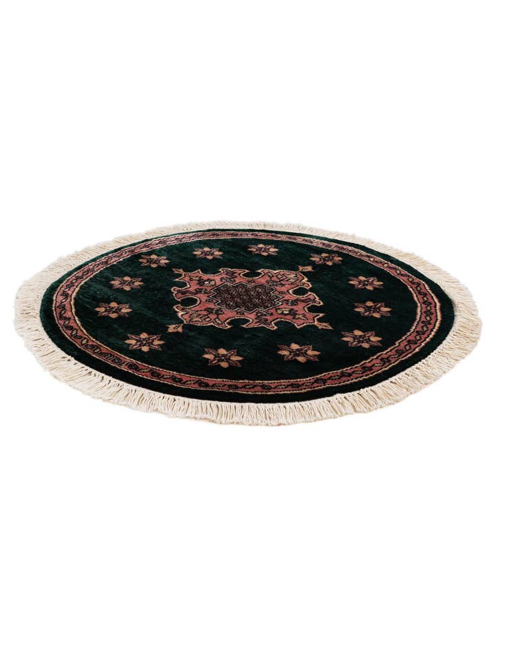 Detail image of  2' 7 x 2' 7  Hand Knotted Bokhara Oriental Wool Round Rug