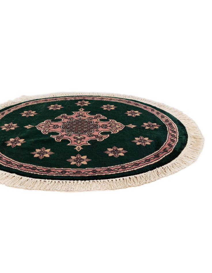 Detail image of  2' 7 x 2' 7  Hand Knotted Bokhara Oriental Wool Round Rug