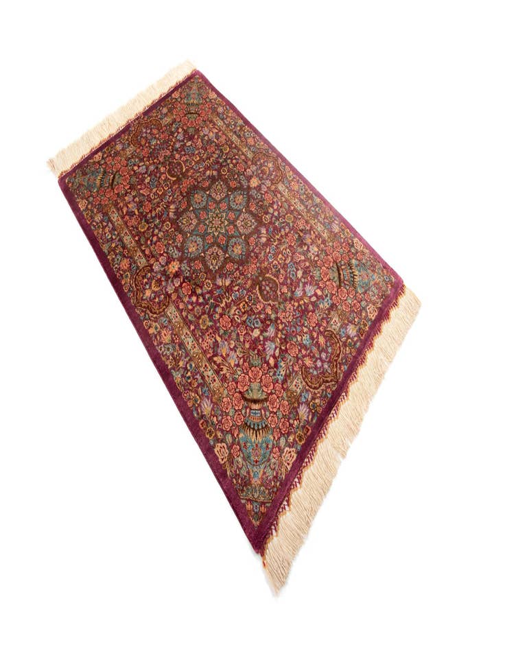 Detail image of  1' 11 x 3' Ghom Silk Rug