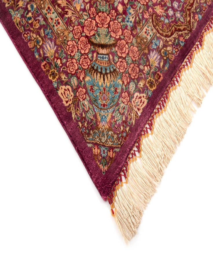 Detail image of  1' 11 x 3' Ghom Silk Rug