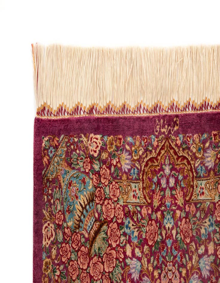 Detail image of  1' 11 x 3' Ghom Silk Rug