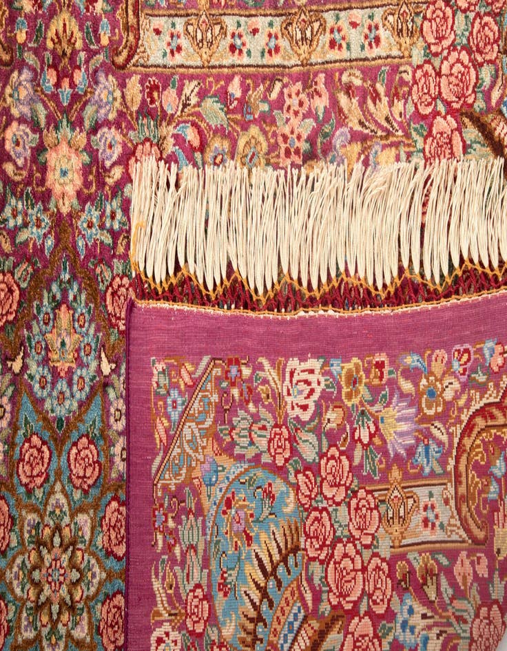 Detail image of  1' 11 x 3' Ghom Silk Rug