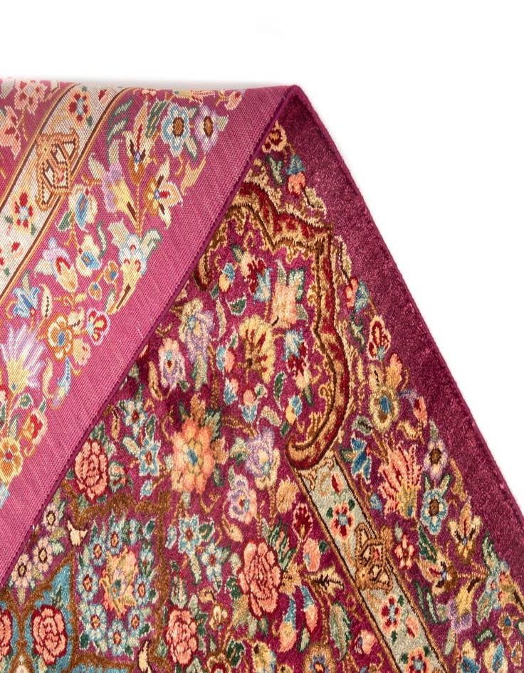 Detail image of  1' 11 x 3' Ghom Silk Rug