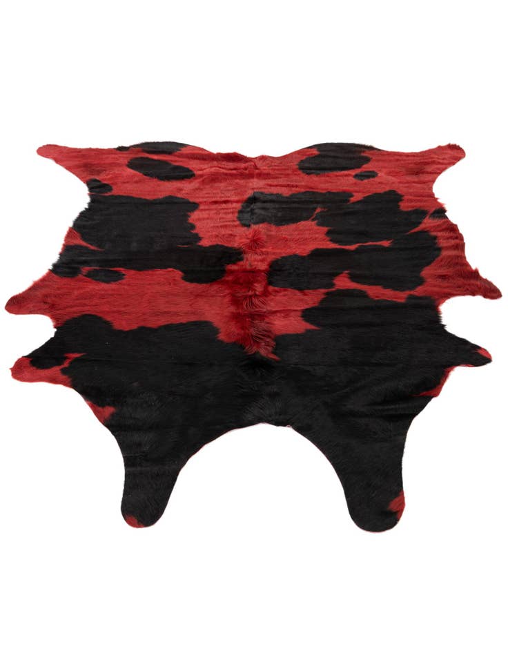 Detail image of  5' 9 x 6' Cowhide Leather Square Rug