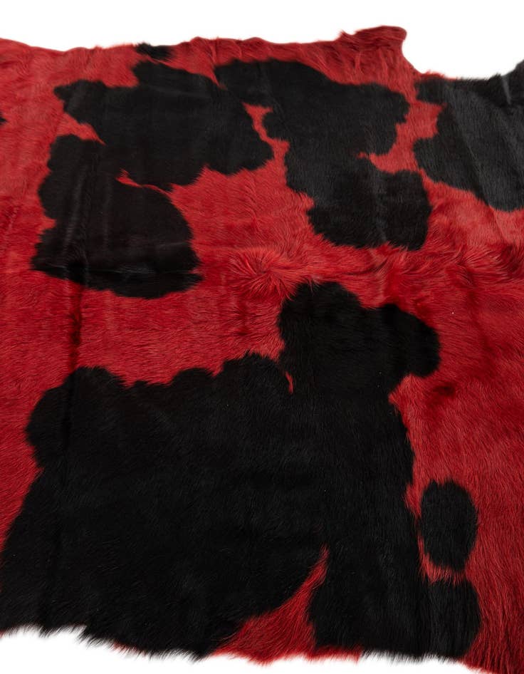 Detail image of  5' 9 x 6' Cowhide Leather Square Rug