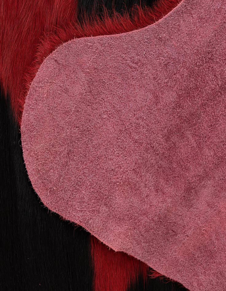 Detail image of  5' 9 x 6' Cowhide Leather Square Rug