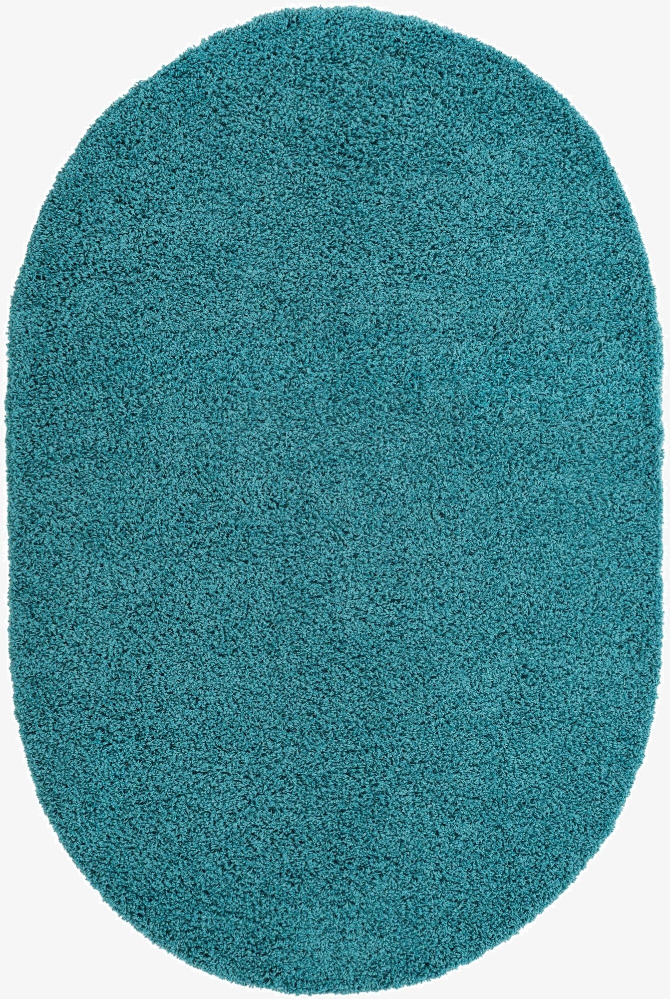  5' 3 x 8' Solid Shag Oval Rug