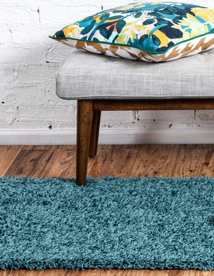 Detail image of  2' x 6' Solid Shag Runner Rug