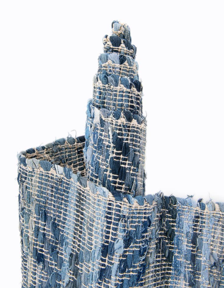 Detail image of  8' x 10'  Hand Woven Chindi Cotton Rug