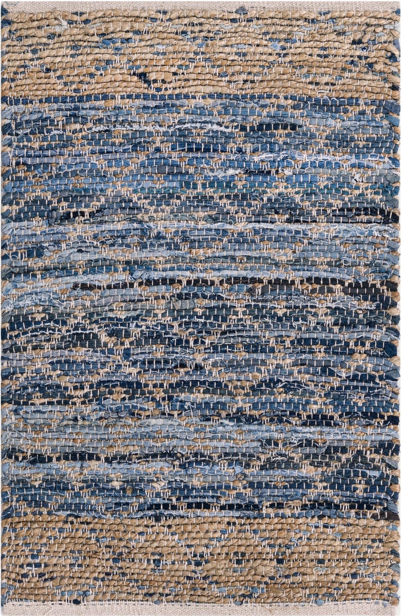  2' x 3' 1  Hand Woven Chindi Trellis Rug
