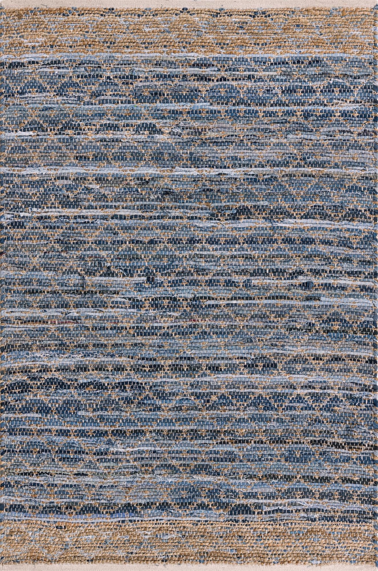  4' 1 x 6' 1  Hand Woven Chindi Trellis Rug