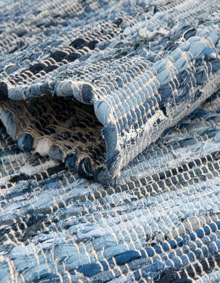 Detail image of  2' x 6' 1  Hand Woven Chindi Cotton Runner Rug